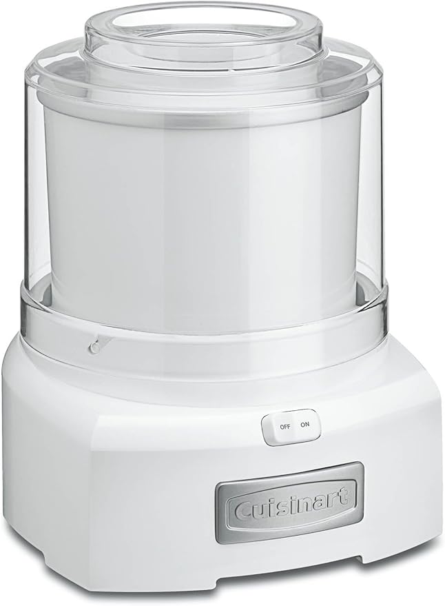 Cuisinart Ice Cream Maker Machine, 1.5 Quart Double Insulated Machine, Sorbet and Frozen Yogurt Maker, Ready in 20 Minutes, ICE-21P1, White
