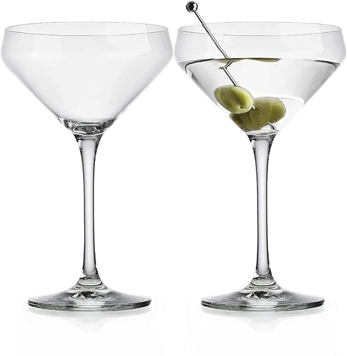Glaver's Martini Glasses Set of 4 Cocktail Glasses, 10.5 Ounce Stemmed Margarita Glasses, for Bar, Martinis, Cosmopolitan, Gimlet, Elegant Packaging