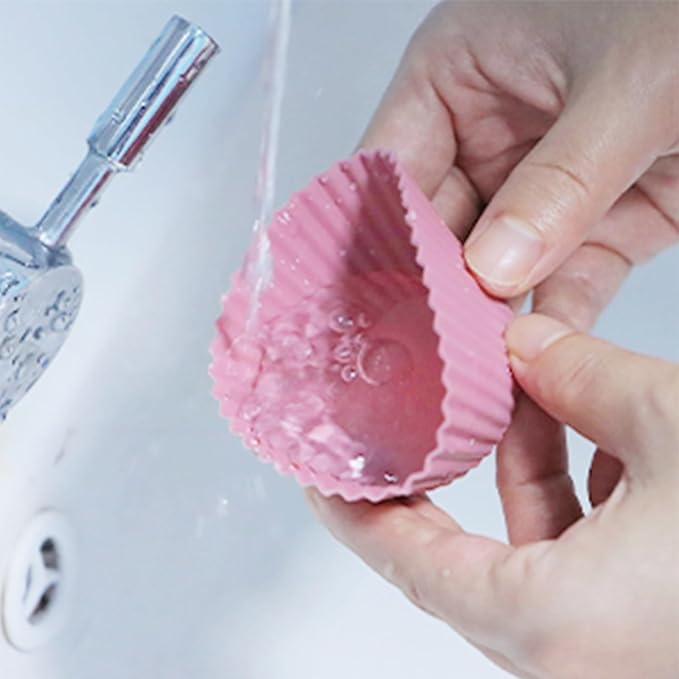 Silicone Baking Muffin Cups 12 Pack, Reusable Cupcake Liners Cake Molds, BPA Free, Dishwasher Safe (Orange Series, Standard)