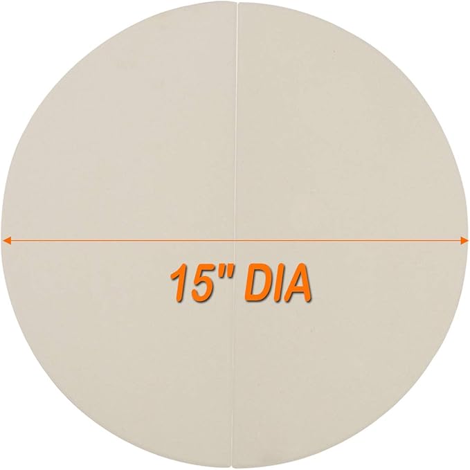 BBQ Future Ceramic Heat Deflector Plates for Kamado Joe Classic I, II, III,Half-Moon 2-Pack, White