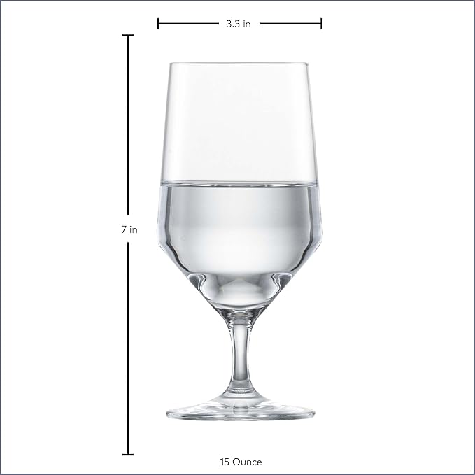 ZWIESEL GLAS Pure Water Glass (Set of 6), Drinking Glasses for Water, Dishwasher-Safe Machine-Made Tritan Crystal Glasses, Made in Germany (15 Ounce)