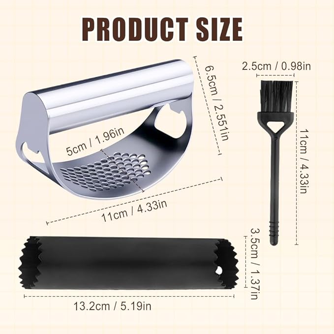 Stainless Steel Garlic Rocker,2025 New Stainless Steel Garlic Press,Garlic Press Rocker,Garlic Cutter (1)