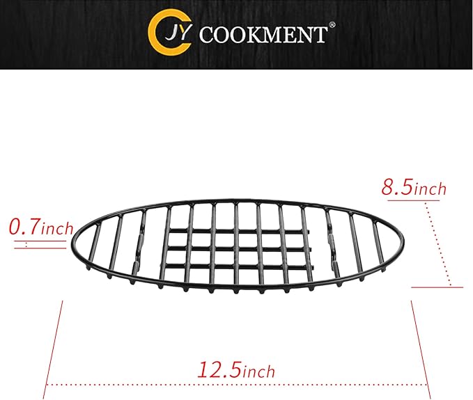 JY COOKMENT Roasting Rack with Integrated Feet, Cooling Drying Rack With Enameled Coating, PTFE Free, Great for Cooking, Roasting, Drying, Grilling, Dishwasher Safe (12.5"x8.5")