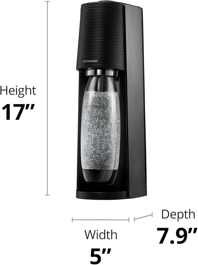 SodaStream Terra Sparkling Water Maker Bundle (Black), with CO2, DWS Bottles, and Bubly Drops Flavors