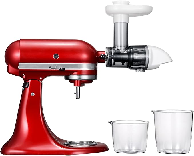Masticating Juicer Attachment for KitchenAid Stand Mixers, Masticating Juicer, Slow Juicer Attachment for KitchenAid Stand Mixers, White(Machine/Mixer Not Included)