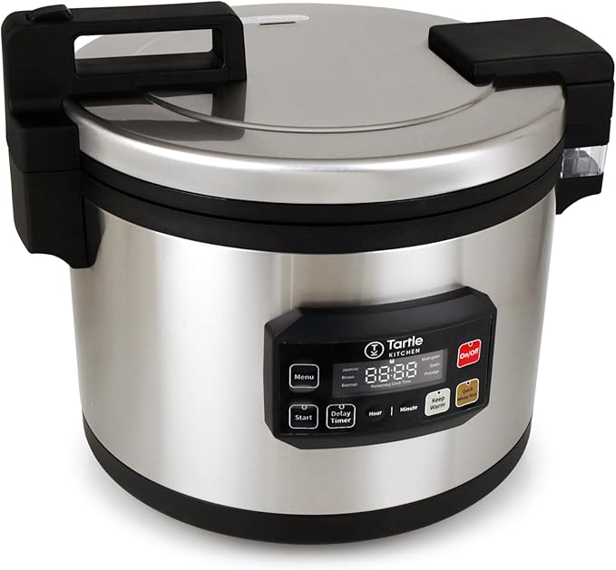 Commercial Large Multi-Function Rice Cooker - Professional 72 Cup Cooked (36 Cup Uncooked) Rice Maker Cooker With Non Stick Pot & Hinged Lid - Brown Rice, Sushi Rice and more