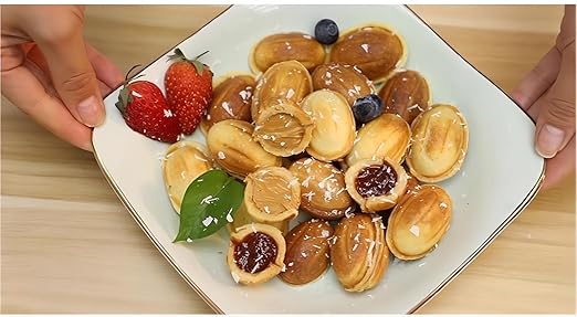 24 Walnut Cookie Maker, Non Stick Double Sided Walnut Cookie, Electric Maker Mold Maker Mini Nut Waffle Bread Machine Sandwich Iron,Toaster Baking