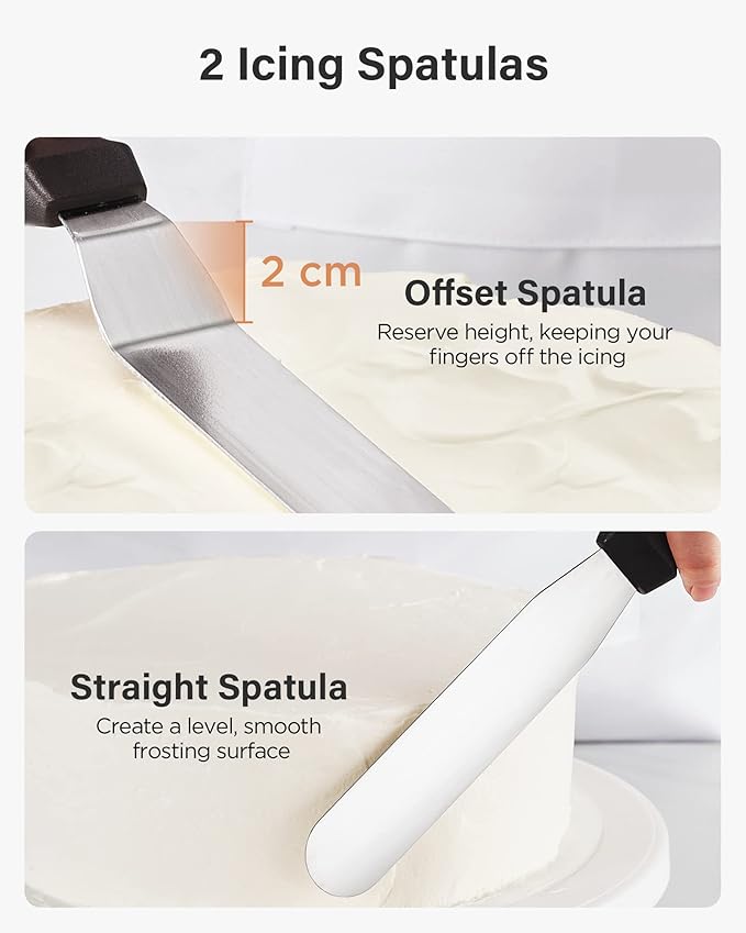 Kootek 144PCs Cake Pan Set, Cake Decorating Kit with 3 Nonstick Round Springform Pans (4, 7, 9 inch), Piping Bags and Tips, Cake Leveler, Other Cheesecake Pan Tools Baking Supplies Gifts & eBook