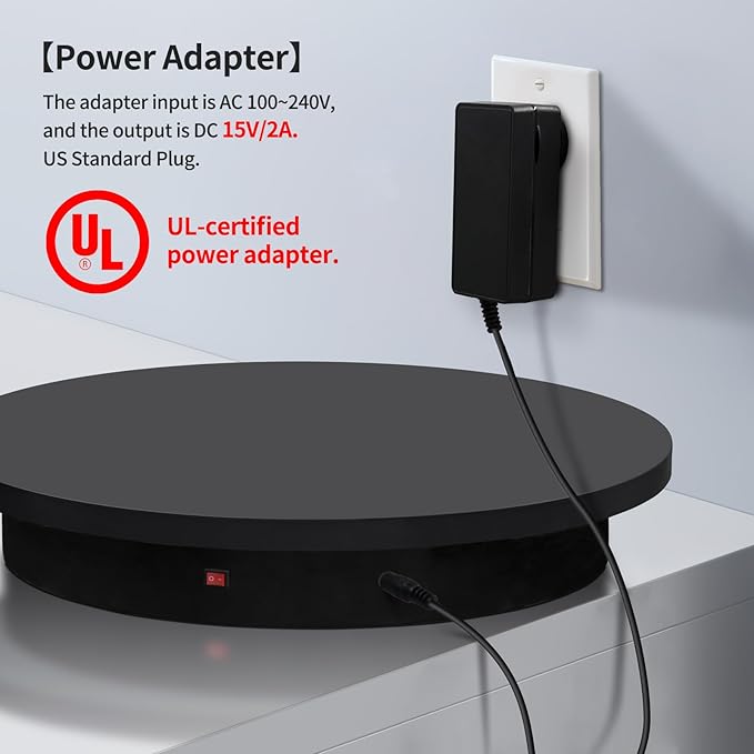 23.6In Remote Large Motorized electric turntable Rotating platform Photography Turntable Motorized lazy susan Base giratoria para for Photography,3D Scanner,Heavy duty display(Load Range:220~500lbs)