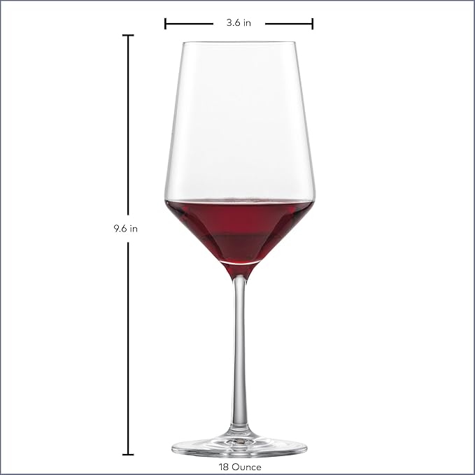 ZWIESEL GLAS Pure Cabernet Red Wine Glass (Set of 4), Graceful Wine Glasses for Red Wine, Dishwasher-Safe Tritan Crystal Glasses, Made in Germany (19 Ounce)