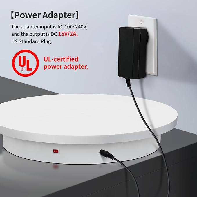 23.6In Remote Large Motorized electric turntable Rotating platform Photography Turntable Motorized lazy susan Base giratoria para for Photography,3D Scanner,Heavy duty display(Load Range:220~500lbs)