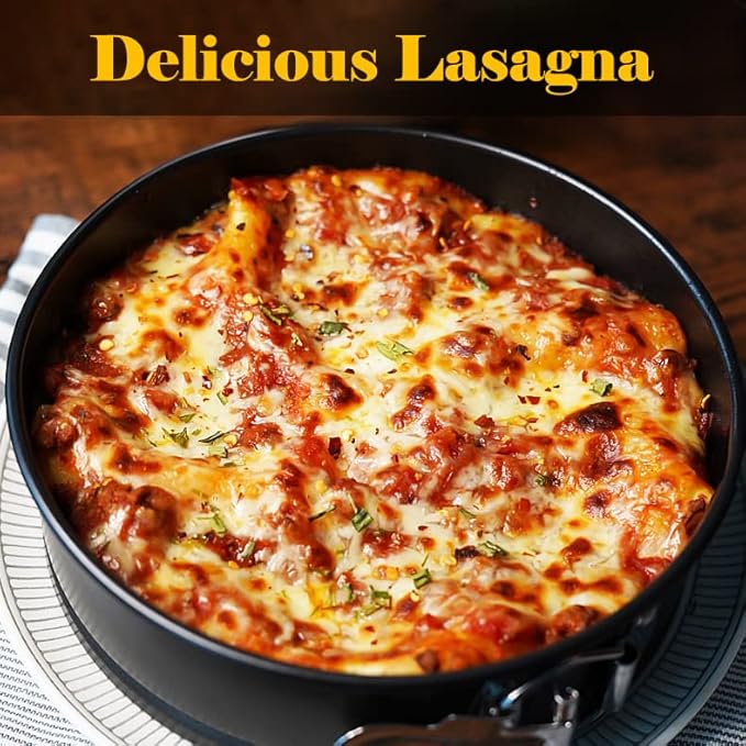 Tellshun 9 Inch Springform Pan Tin with 50pcs Parchment Paper Cheesecakes Baking Mold Round Leakproof Nonstick Removable Bottom Bakeware for Pie Cake Pizza and Quiches