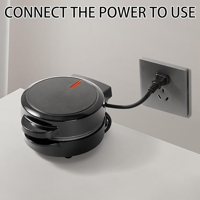 Mini Waffles Maker, Small Waffle Irons Non-stick, Breakfast Belgian Waffles, Mini Waffle Iron Make Waffle in Minutes, Portable Pancake Maker Machine for Kid, Easy to Clean, 5 Inches Wide, Black