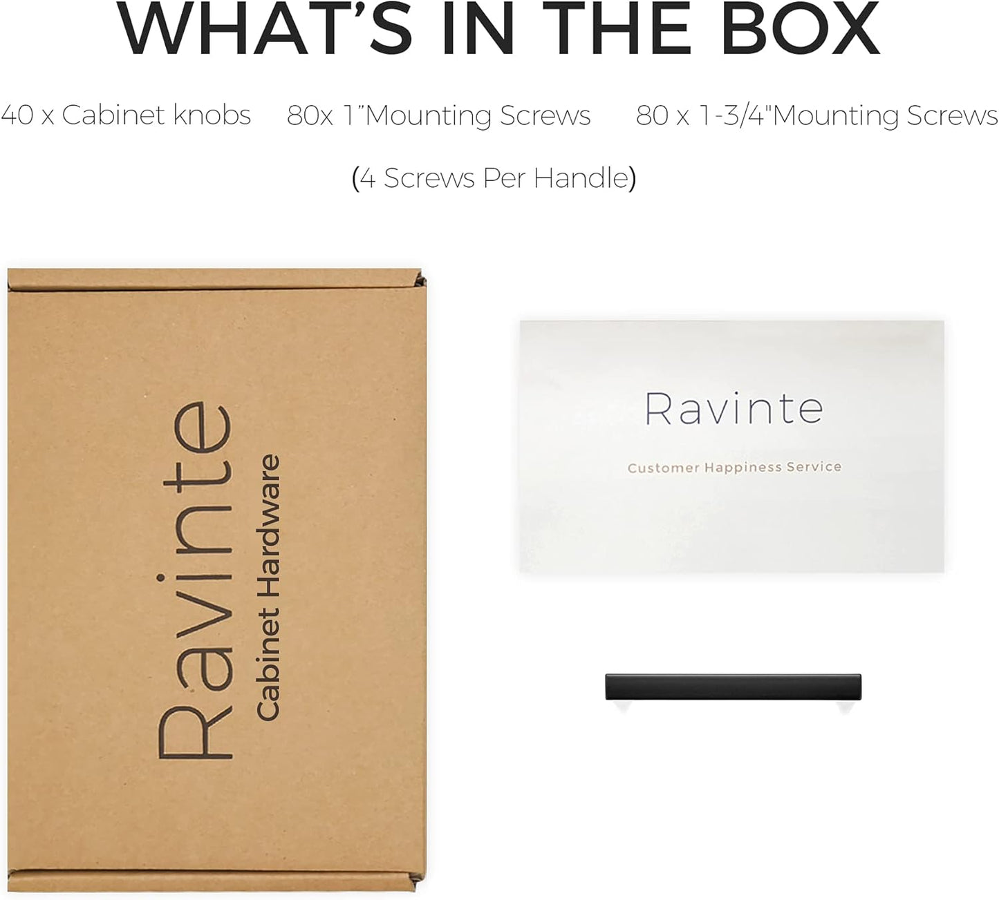 Ravinte 40 Pack Solid 3 Inch Center to Center Slim Square Bar Drawer Handles Kitchen Cabinet Handles Black Drawer Pulls Kitchen Cabinet Hardware Kitchen Handles Matte Black Cabinet Pulls