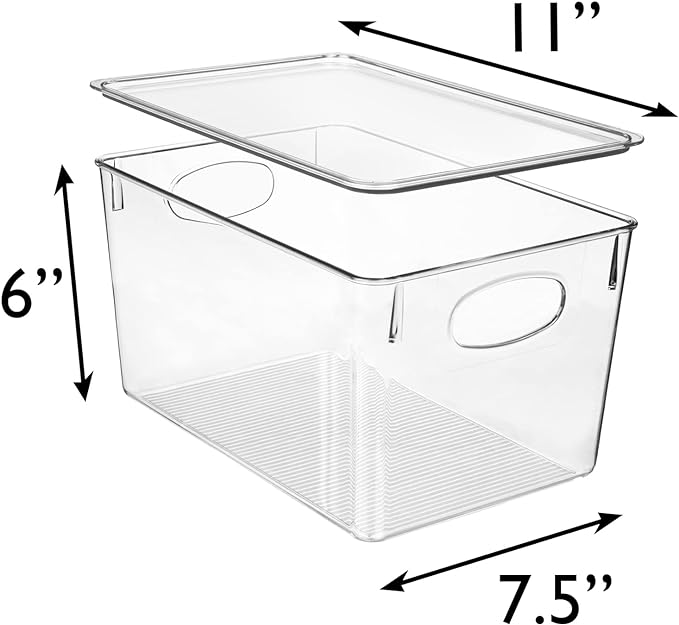 ClearSpace Plastic Storage Bins With lids, 8 Pack – Perfect Pantry Organization and Storage – Fridge Organizer, Pantry Storage Containers and Storage Bins, Cabinet Organizers