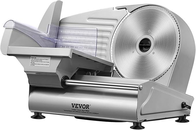 VEVOR Meat Slicer, 180W Electric Deli Food Slicer, 7.5 inch Meat Cutter with a Premium SUS420 Blade, 0-0.6 inch Adjustable Thickness, Food Slicer for Frozen, Hard Bread and Cheese, Home Use