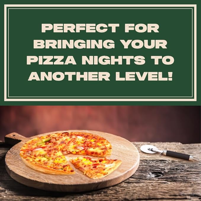 Concord 3 Piece Pizza Stone, Pizza Peel, Pizza Cutter, with Cordierite Heatwell Technology (Pizza set)