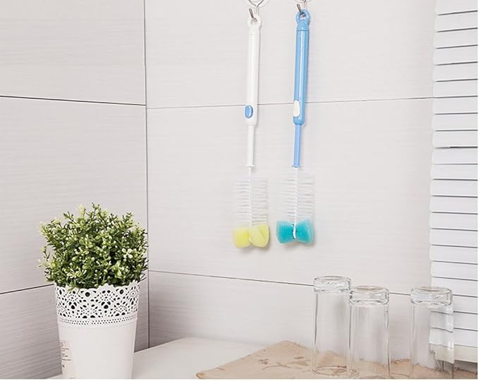 2 Pack Long Bottle Cleaning Brush for Long and Narrow Neck Beer, Wine, Kombucha, Bottles,Nalgene, Pitcher, Carafe, Glass Jars, Brewing Bottle Cleaner,Easy to Clean Corner, 15 to18.5 inch