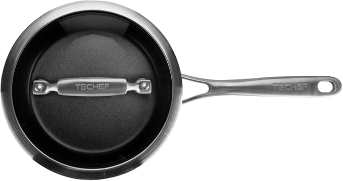 TECHEF - Onyx Collection - 2-quart Saucepan with Glass Lid, coated with New Teflon Platinum Non-Stick Coating (PFOA Free) (2-quart)