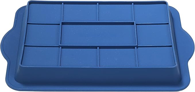 To encounter Silicone Baking Pans Set, 4 Pieces Nonstick Bakeware Set with Baking Pans, Baking Sheets, Cookie Sheets, Cake Pan with Grips and Metal Reinforced Frame More Strength, Navy Blue