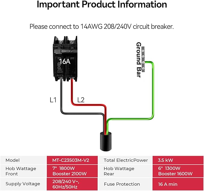 12 Inch Induction Cooktop 3500W, TECASA Built-in Electric Stove with 2 Boost Burners, Compatible with Magnetic Cookers, Timer & Child Safety Lock, 9 Power Levels