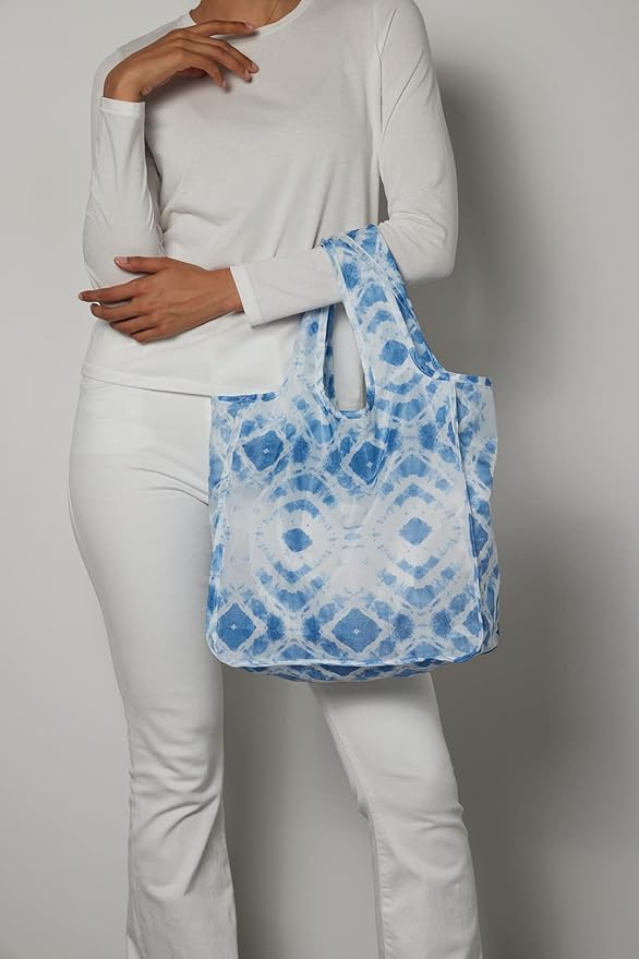 Reusable Grocery Bag - Stylish Shopping Bag for Groceries - Foldable Tote Bag - Medium Size