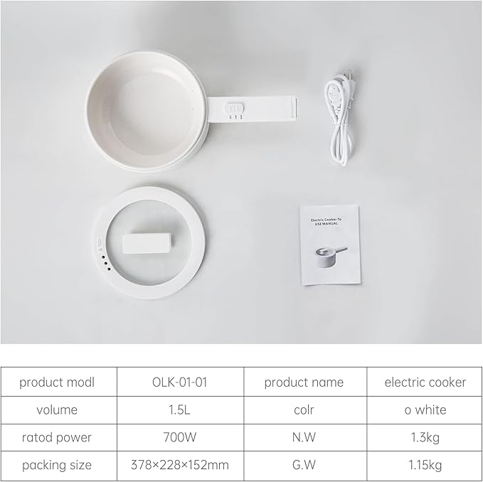 Hot Pot Electric, 1.5L Ceramic Glaze Non-stick Mini Electric Pot, Portable Electric Hot Pot for for Steak, Egg, Fried Rice, Ramen, Oatmeal, Soup with 2 Power Adjustment, dorm room essentials