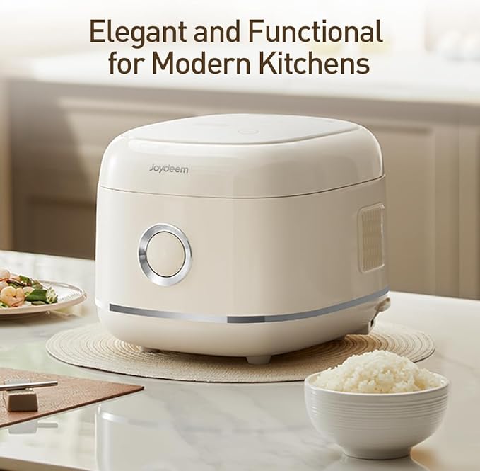 Joydeem Stainless Steel Rice Cooker, Uncoated Non-stick 316L Stainless Steel Inner Pot Rice Cookers, 6 Cup Uncooked, 3L/3.2 qt, DFB-D300