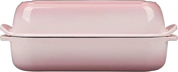 Enameled Cast Iron Loaf Pan with Lid, Dutch Oven for Homemade Bread Baking, 12.5x5.5 inch, 5Qt, Pink