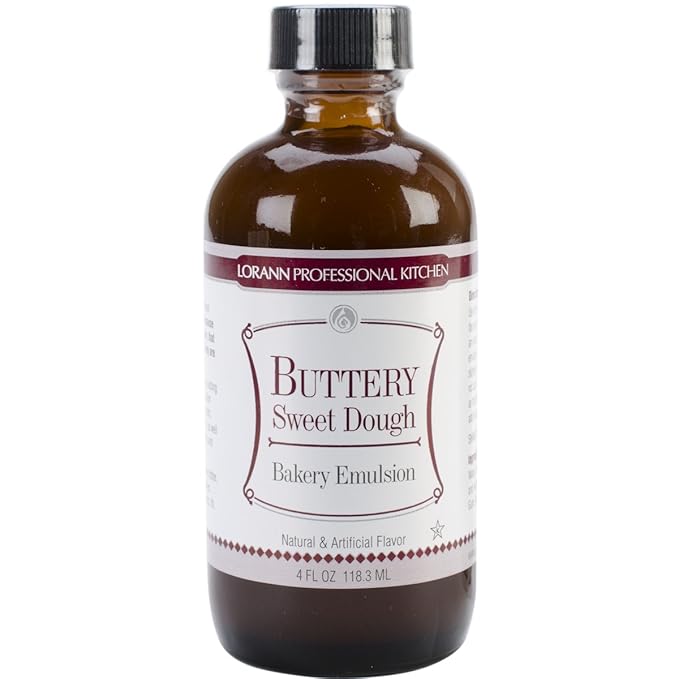 LorAnn Buttery Sweet Dough Bakery Emulsion, 4 ounce bottle (Pack of 5)