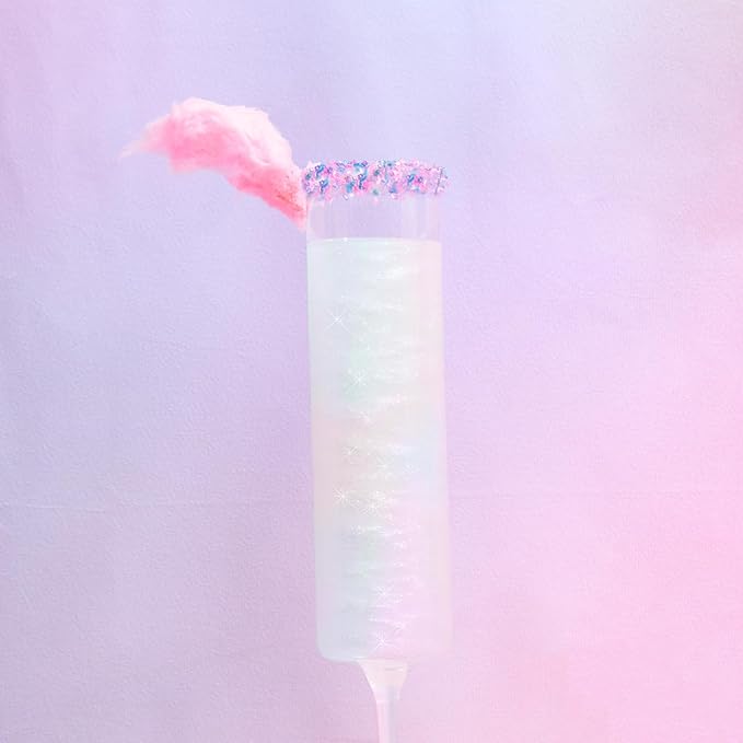 Fancy Sprinkles Chromatica Fancy Sugar Pearlescent Hot Pink, Blue, Purple, White, and Teal Sugar Crystals Flecked with Silver and Gold Mini Edible Glitter Stars (4 OZ)