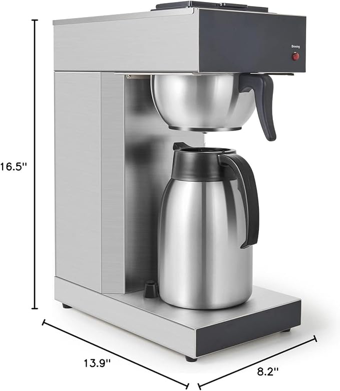 SYBO Commercial Coffee Makers 12 Cup, Drip Coffee Maker Brewer with 74Oz thermal carafe, Stainless Steel Cafetera SF-CB-1AA