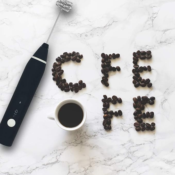 Rechargeable Foam Maker with Double Whisk, RIJAHO Upgraded 3 Speeds Frother Handheld for Milk Coffee, Latte, Matcha