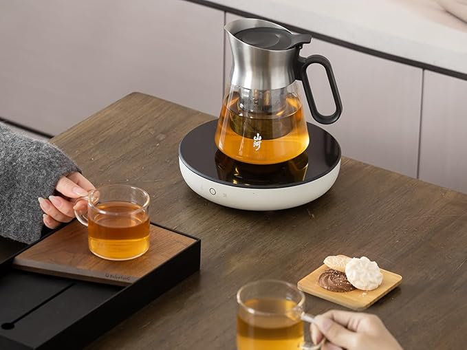 ZENS Design Glass Teapot with Infuser, 23 oz Small Loose Leaf Tea Steeper Pot with Stainless Steel Spout for Hot Tea Steeper, Oval Handle Clear Tea Pot with infusers for Loose Tea Lovers Gifts