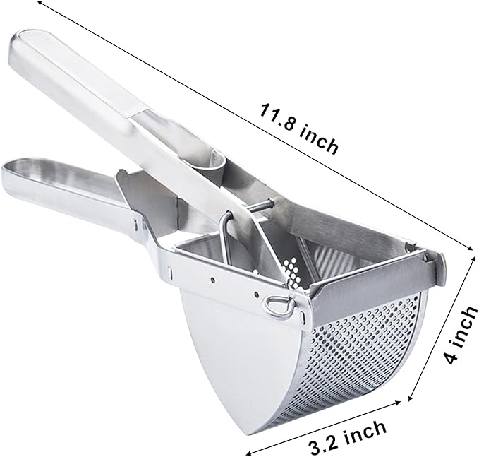 Potato Ricer, AITRAI Large 22oz Potato Masher Ricer Heavy Duty Stainless Steel Mashed Potato Masher for Smooth and Fluffy Mashed Potatoes