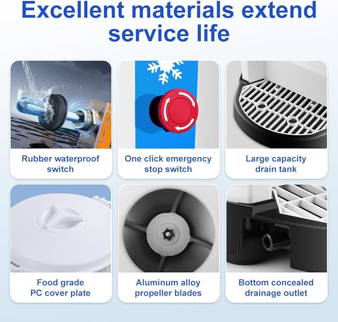 400W Commercial Snow Cone Machine with Safety Switch & Emergency Button, 1058lbs/ Hr Rotate Speed & Strong Power Tabletop Electric Shaved Ice Machine for Parties Events Snack Bar(12.6Qt)