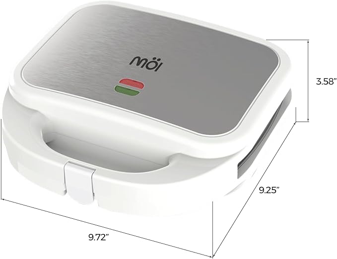 MOI Waffle & Sandwich Maker Grill - 3 in 1 Panini Press with 180Β° Rotary System - Panini Grill Press Sandwich Maker with Stainless Steel Surface and Non-Stick Plate Waffle Iron - 1200W