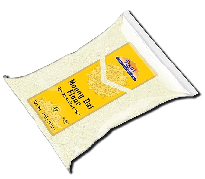 Rani Moong Flour (Mung Bean Flour, Green Gram Flour) 14oz (400g) ~ All Natural | Vegan | Gluten Friendly | NON-GMO | Kosher | Indian Origin