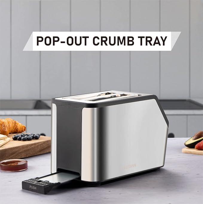 Smart Toaster, KETIAN Touch Screen 2 Slice,High-speed Automatic Settings, Bagel English Muffins Toast Pastry Waffles Bread Toaster,Stainless Steel