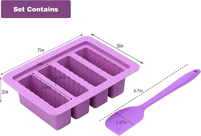 KeFanta Silicone Butter Mold, Butter Molds Tray with Lid,Large Butter Maker with Food Grade Silicone Spatulas,Rectangle Container for Brownies,Homemade Butter,Herbed,Garlic Butter