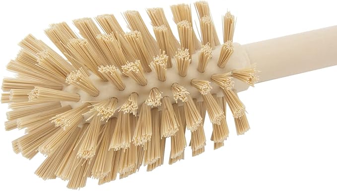 SPARTA Large Water Bottle Brush Ideal for Wide-Mouth Jars, Bottles and Tumblers, Dishwashing Tool with Handle for Home and Commercial Kitchens, Plastic, 12 Inches, Tan, (Pack of 6)