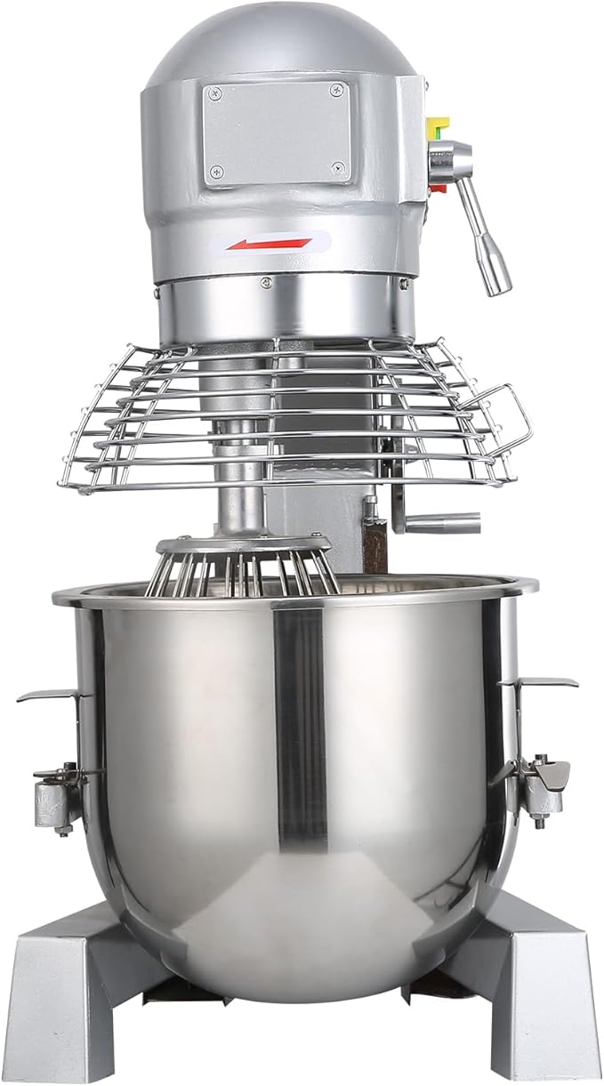 Happybuy 10Qt Commercial Food Mixer with Timing Function, Commercial Mixer 500W Stainless Steel Bowl Heavy Duty Electric Food Mixer Commercial with 3 Speeds Adjustable, Perfect for Bakery Pizzeria