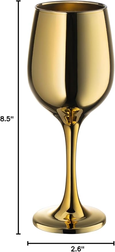 Vikko Décor Wine Glasses, 14 Oz Fancy Wine Glass With Stem For Red And White Wine, Thick And Durable Wine Glass, Dishwasher Safe, Great For Wine Tasting, Set Of 6