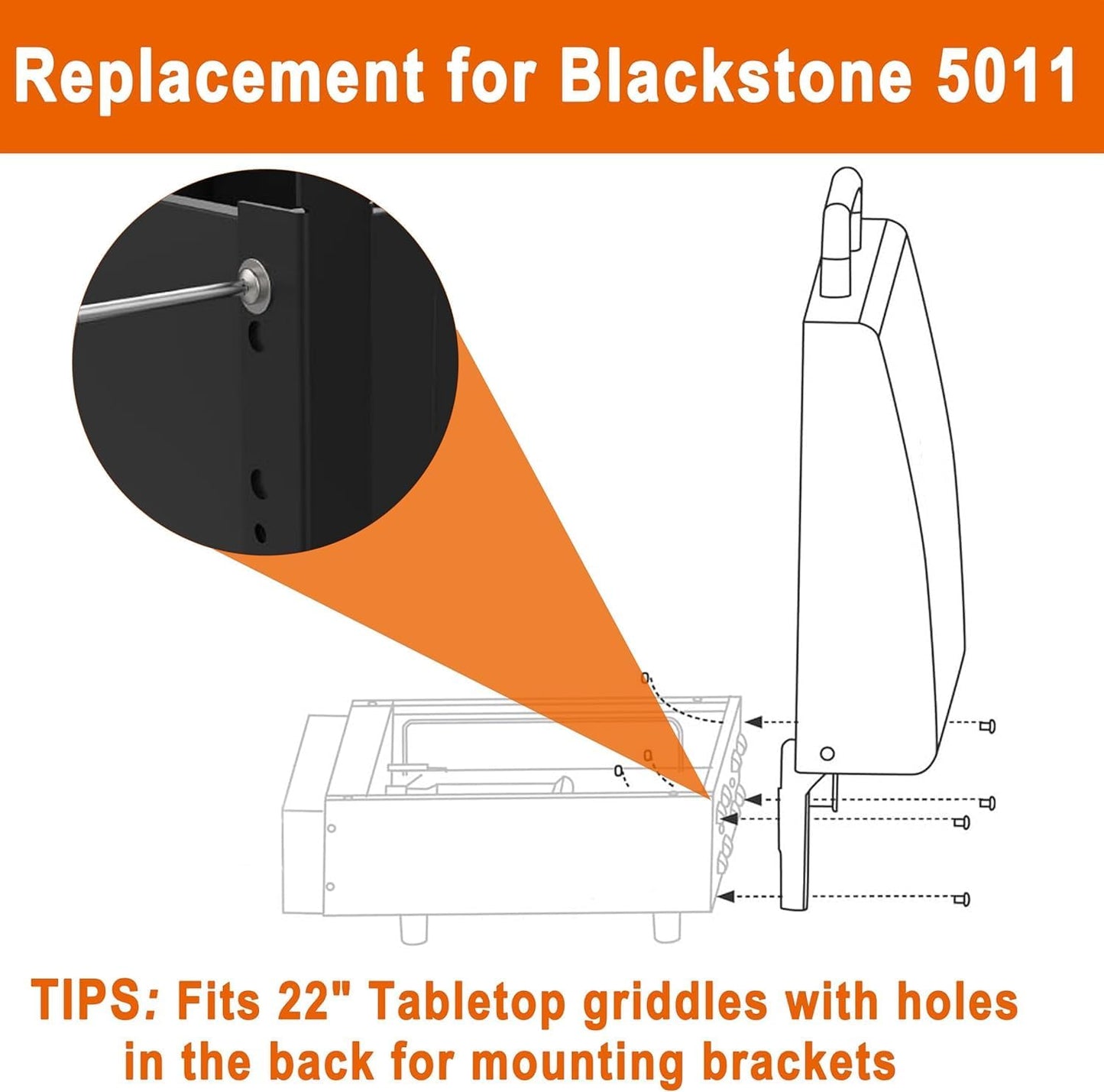 Hard Cover Hood with Temperature Gauge for Blackstone 22 inch Table Top Griddle, 5011 Griddle Hood for Blackstone 22" Grill, Blue
