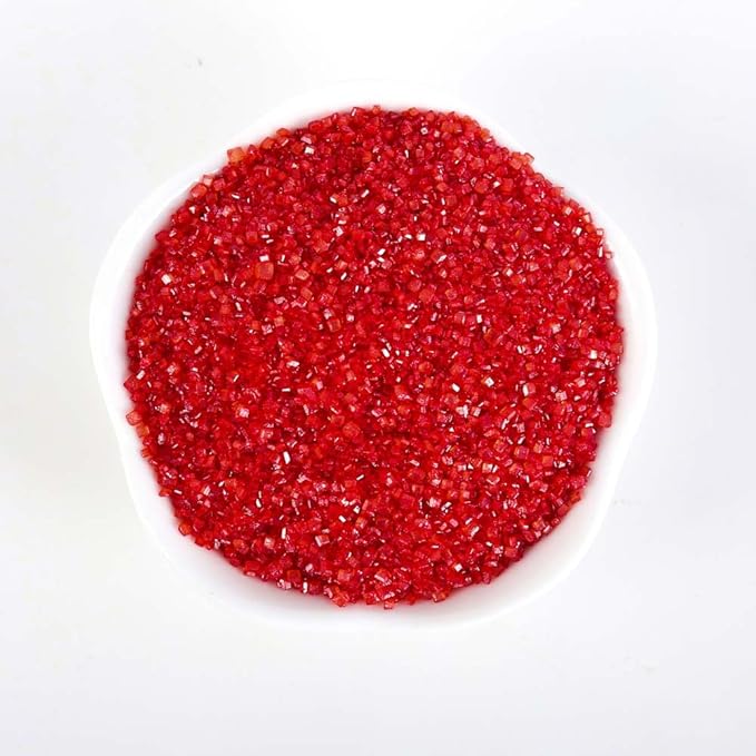 Kasvan Red Sanding Sugar Sprinkles - Edible Sugar Crystals, Baking Cake Decorations, Ice Cream Toppings cupcake Decorating, Wedding Party Chirstmas Supplies, 85g/3.2oz
