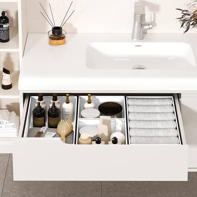 DIMJ Drawer Organizer Clothes - 20 Pack Closet Drawer Organizer Bins for Baby Clothes Storage, Fabric Dresser Organizer for Nursery Bedroom, Foldable Small Drawer Dividers for Underwear Socks