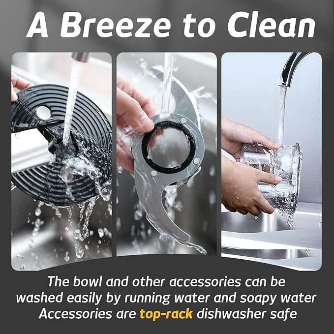 14-Cup French-Fry-Cutter Large Food-Processors - Large Feed Chute, Grey Color, Cheese Shredding, Meat Chopping, Shredding and Slicing, Mixing and Doughing, for Home Use