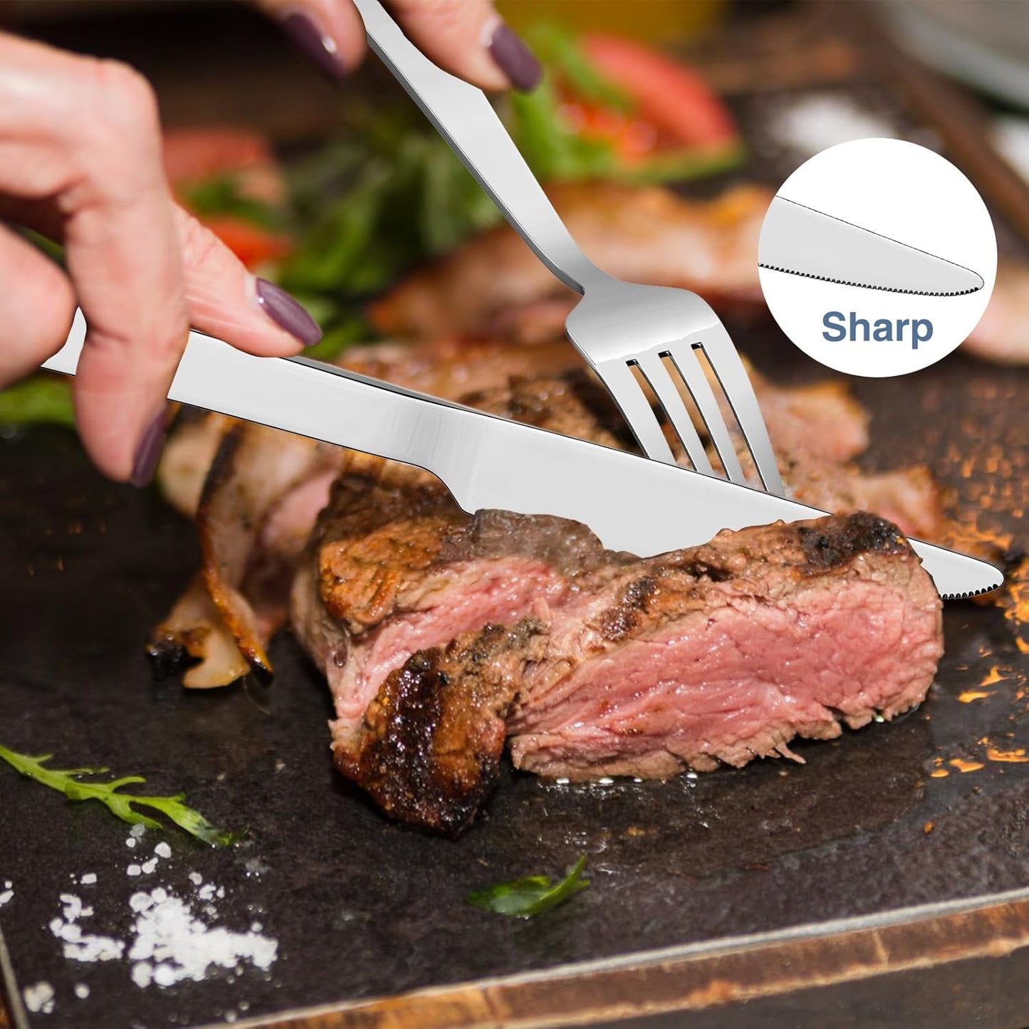 40 Piece Silverware Set For 8,Stainless Steel Flatware,Tableware Set Include Spoons/Forks/Knives,Yoehka Mirror Polished Cutlery/Utensil Set For Home Kitchen Restaurant Hotel,Dishwasher Safe