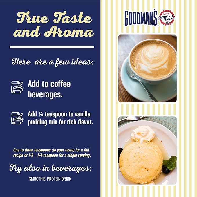 Goodman's Butter Extract - Gluten-Free, Non-GMO, Low Carb & Calorie, No Artificial Color - Safe for Dairy Sensitivities, Ideal for Baking - 1 Pint