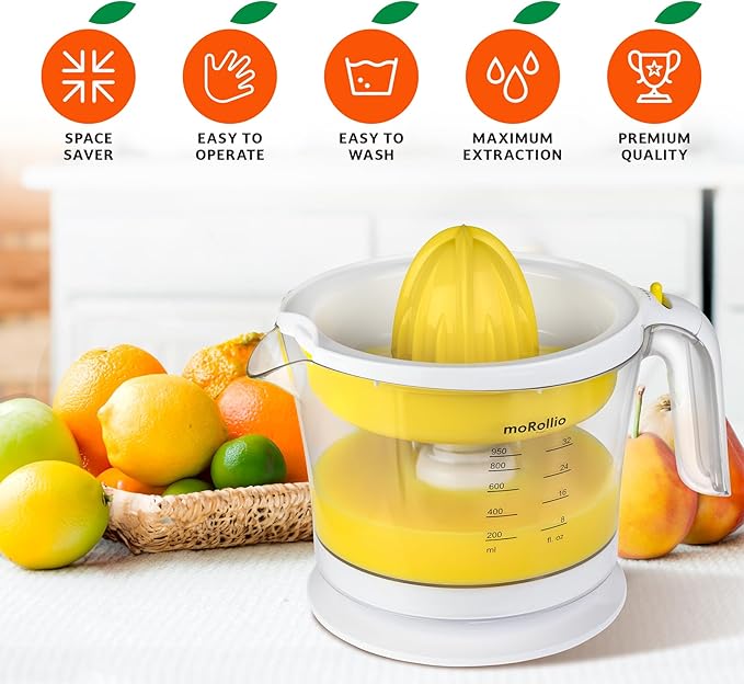 Citrus Juicer, Orange Juicer | Electric Citrus Juice Squeezer with Adjustable Pulp Control, 32oz | for Oranges, Grapefruits, Lemons and Limes